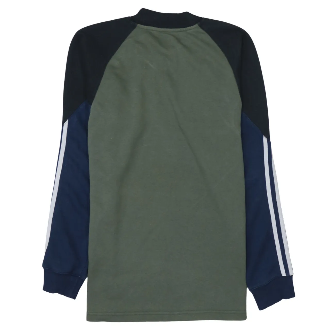 Adidas Khaki Green Sweatshirt Men's Small Embroidered Neck Logo Three Stripe Sleeves Top sold by Vintage Club product image thumbnail 2