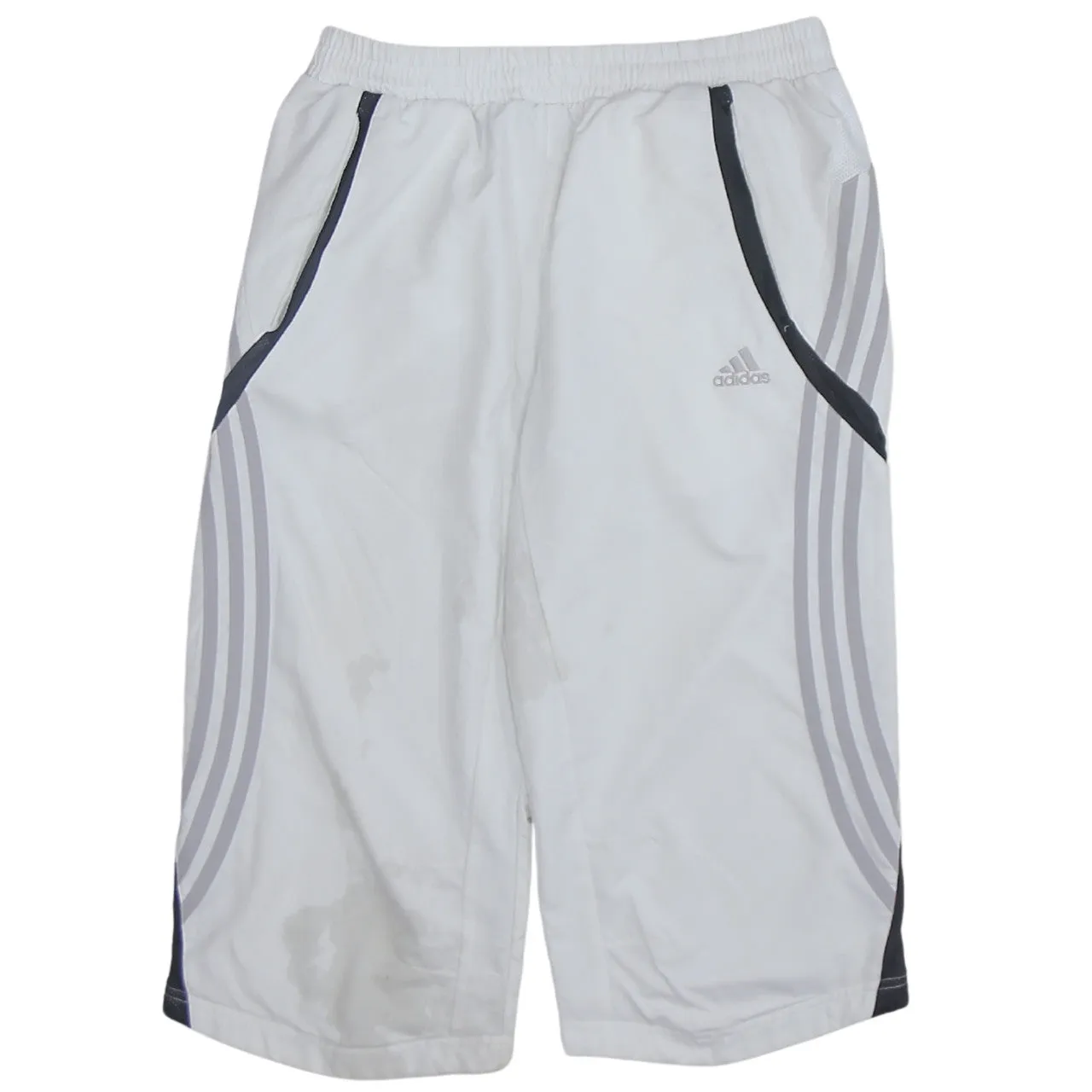 Adidas 90's Elasticated Waistband Drawstrings Baggy Chino Shorts Medium White sold by Vintage Club
