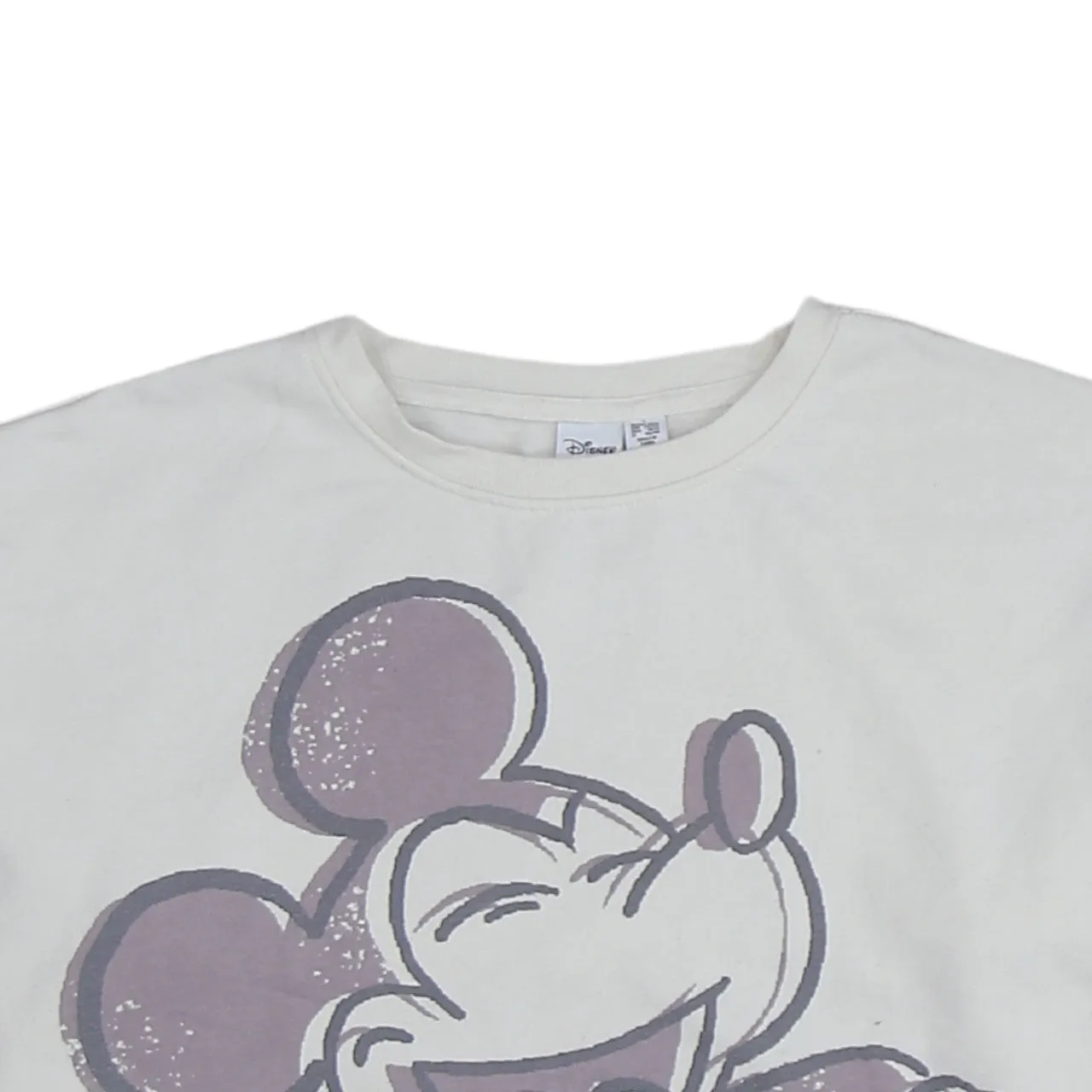 Disney Cream Sweatshirt Women's Large Printed Mickey Mouse Graphic Fleece Pullover Top sold by Vintage Club product image thumbnail 3