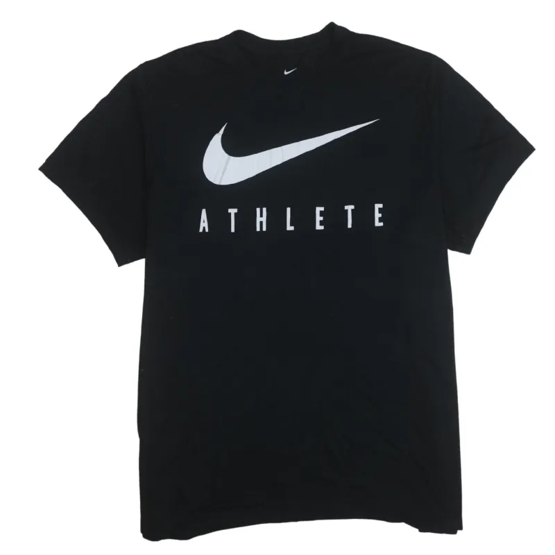 Nike Black T-Shirt Women’s XXLarge Printed Swoosh Athlete Logo Short Sleeve Casual Top sold by Vintage Club
