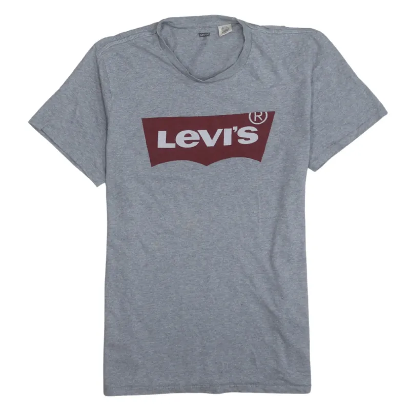 Levi's Grey T Shirt Men's Small Printed Batwing Logo Short Sleeve Casual Top Tee made by Levi's