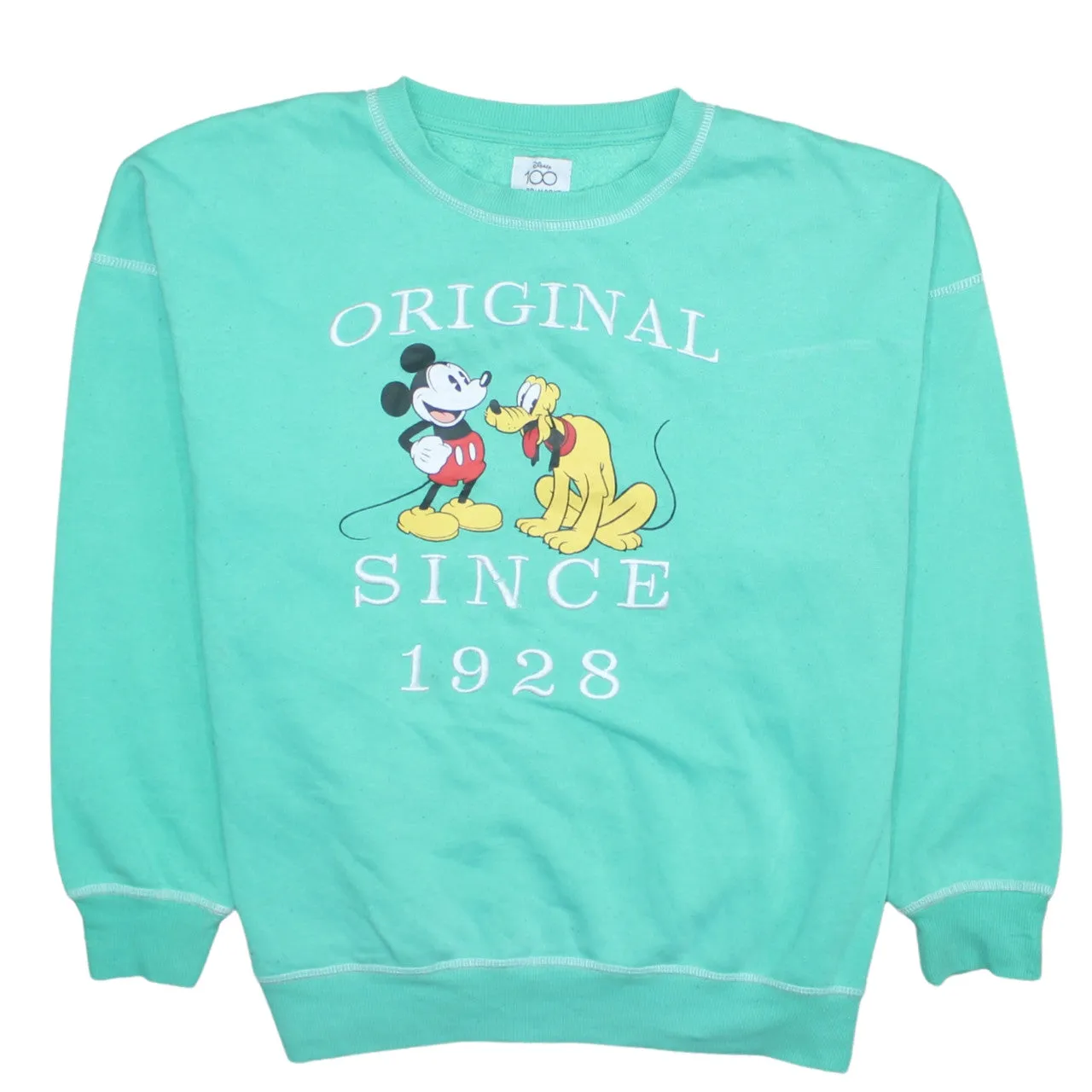 Disney 90's Mickey Mouse & Pluto Crew Neck Sweatshirt Small Green sold by Vintage Club