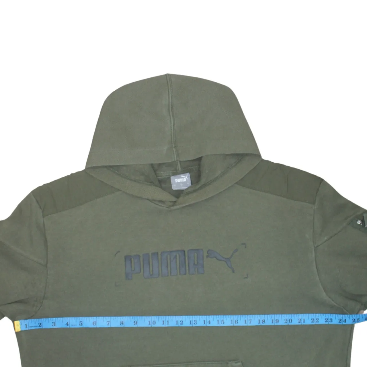 Puma 90's Spellout Pullover Hoodie Large Khaki Green sold by Vintage Club product image thumbnail 5