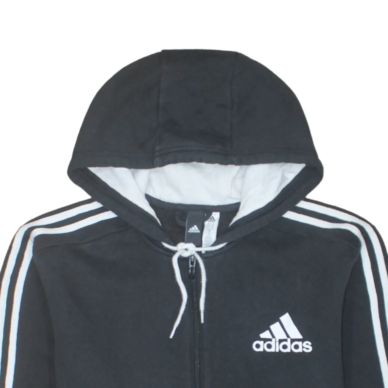 Adidas 90's Striped Sleeve Full Zip Up Hoodie Large Black sold by Vintage Club product image thumbnail 3