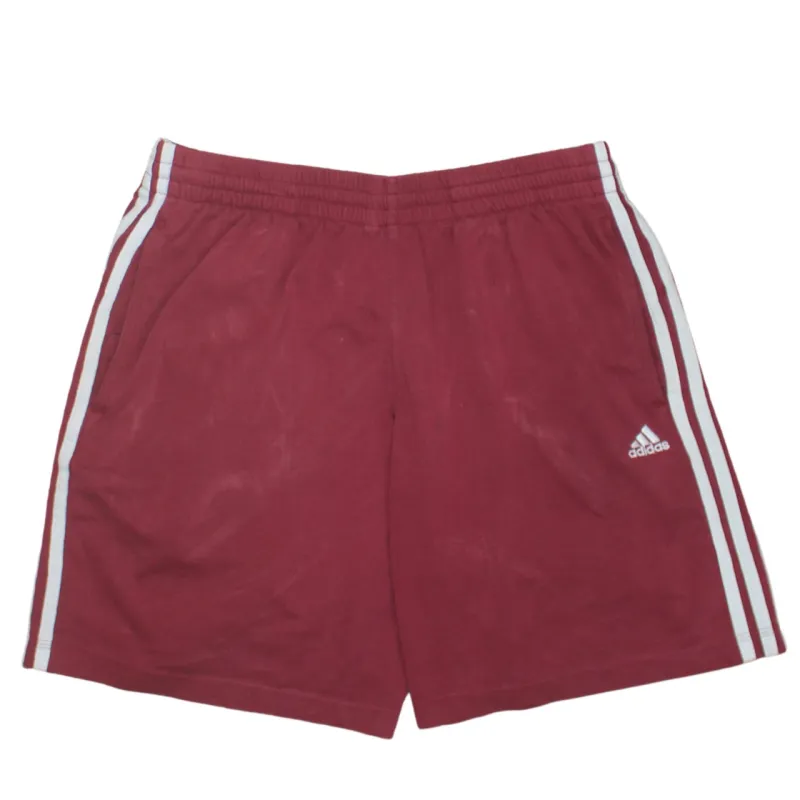Adidas 90's 3 Stripes Baggy Chino Shorts Medium Burgundy Red made by Adidas