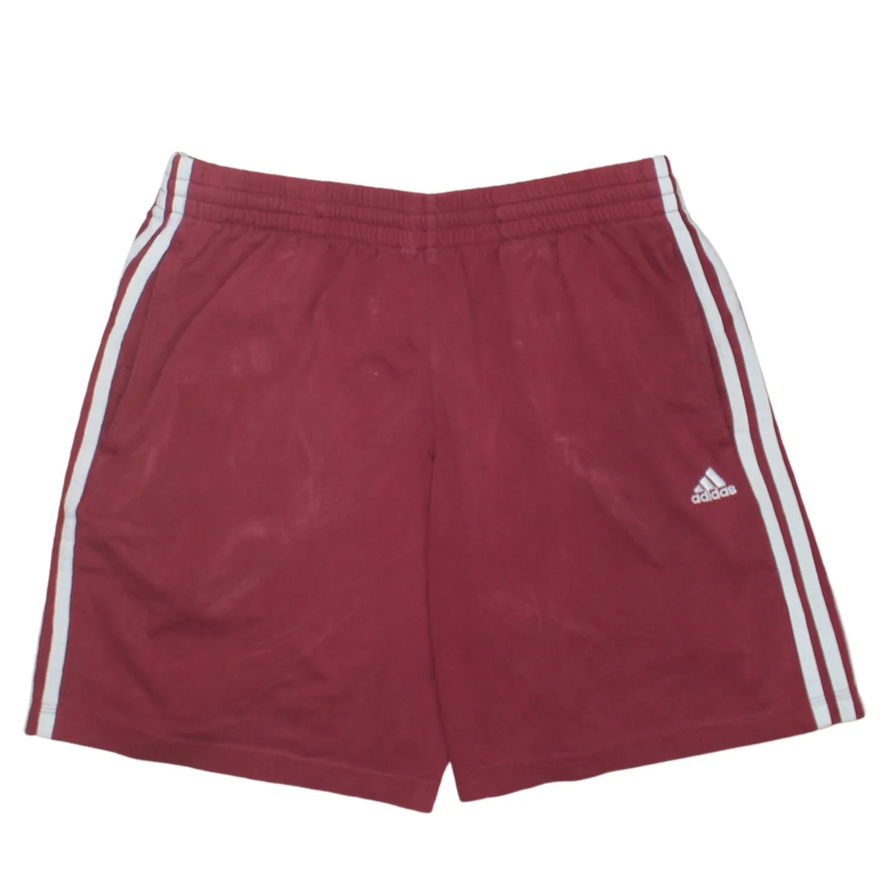 Adidas 90's 3 Stripes Baggy Chino Shorts Medium Burgundy Red sold by Vintage Club