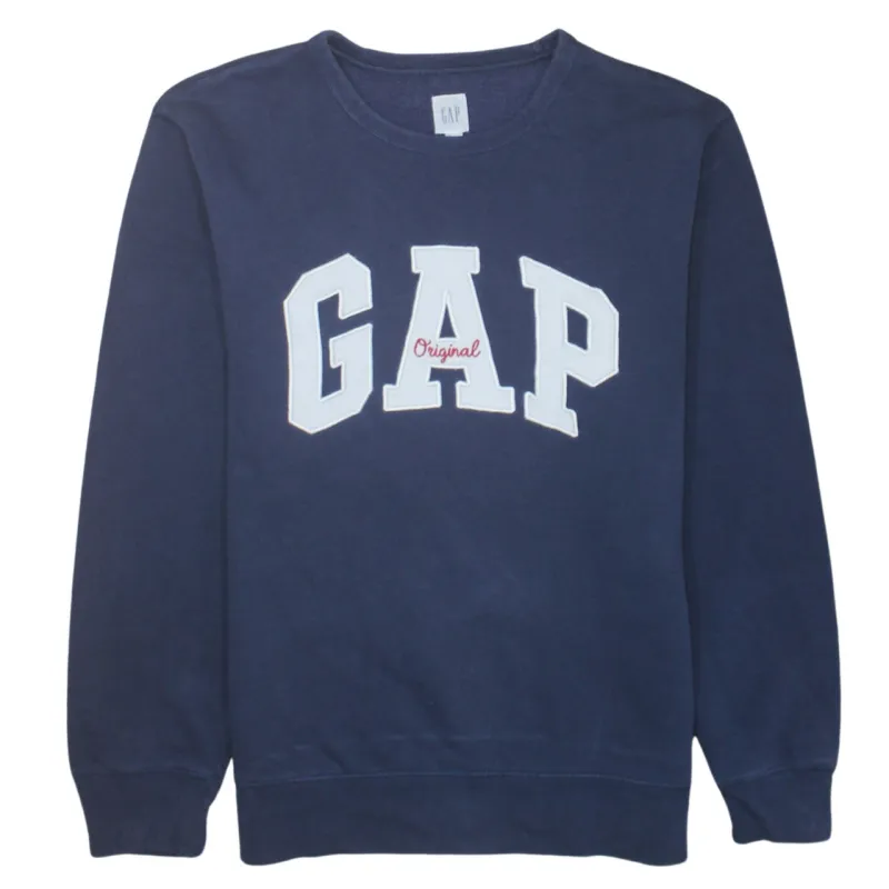 Gap 90's Spellout Crew Neck Sweatshirt Medium Navy Blue sold by Vintage Club