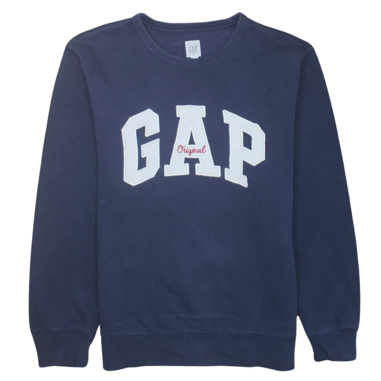 Gap 90's Spellout Crew Neck Sweatshirt Medium Navy Blue sold by Vintage Club