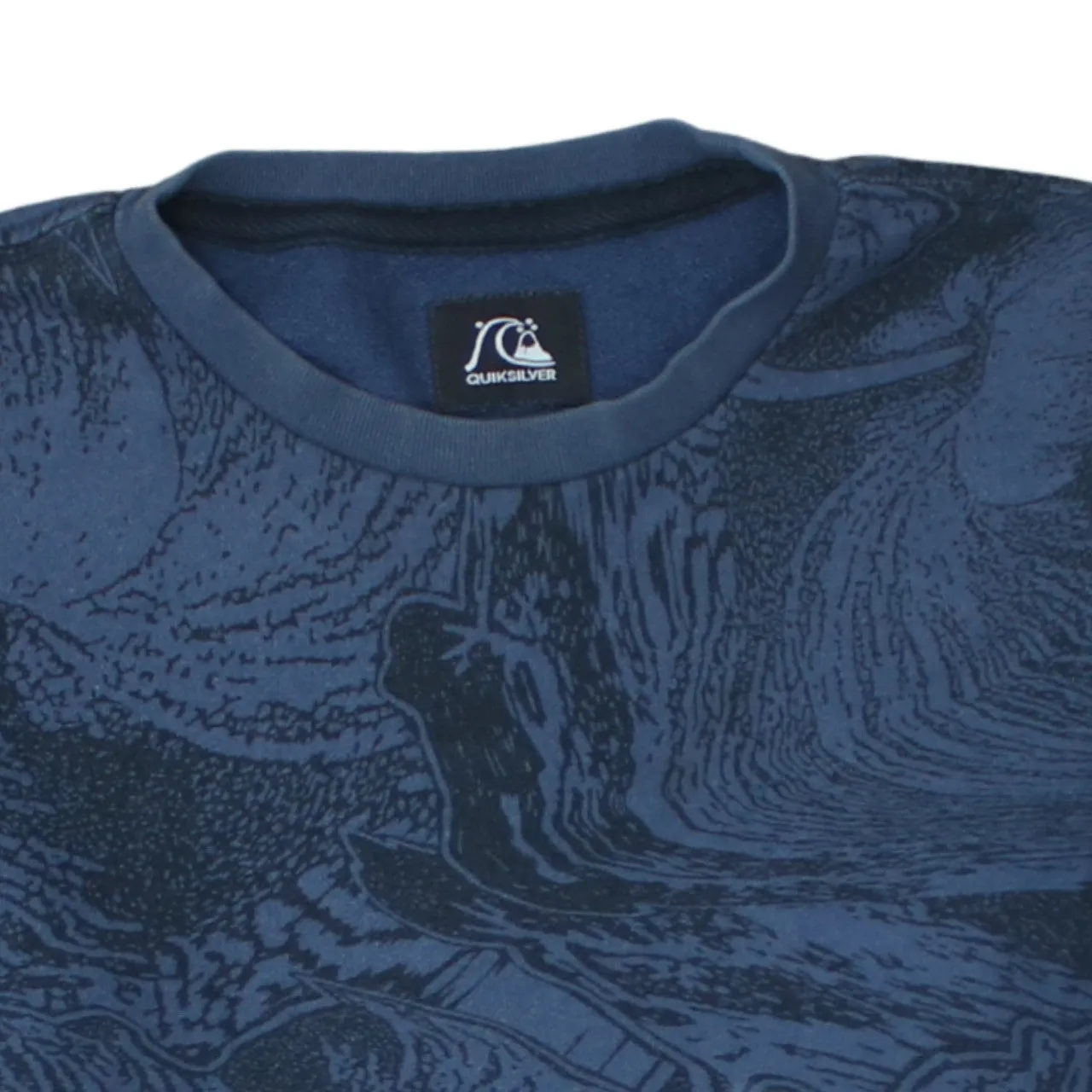Quicksilver 90's Plain Crew Neck Sweatshirt Small Navy Blue sold by Vintage Club product image thumbnail 3