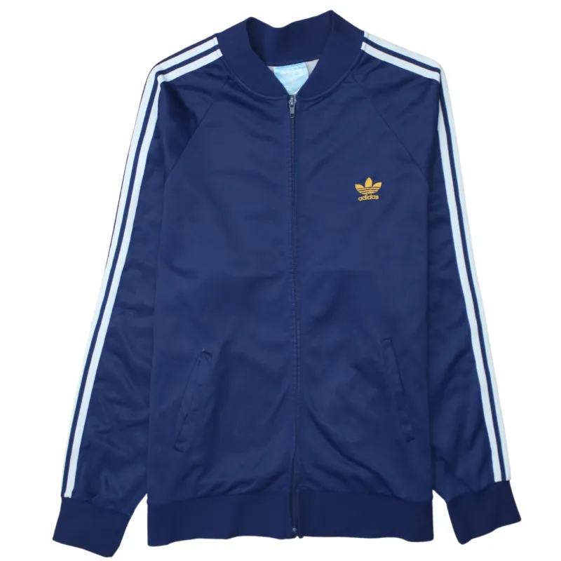 Adidas 90's Striped Sleeve Full Zip Up Sweatshirt Large Navy Blue sold by Vintage Club