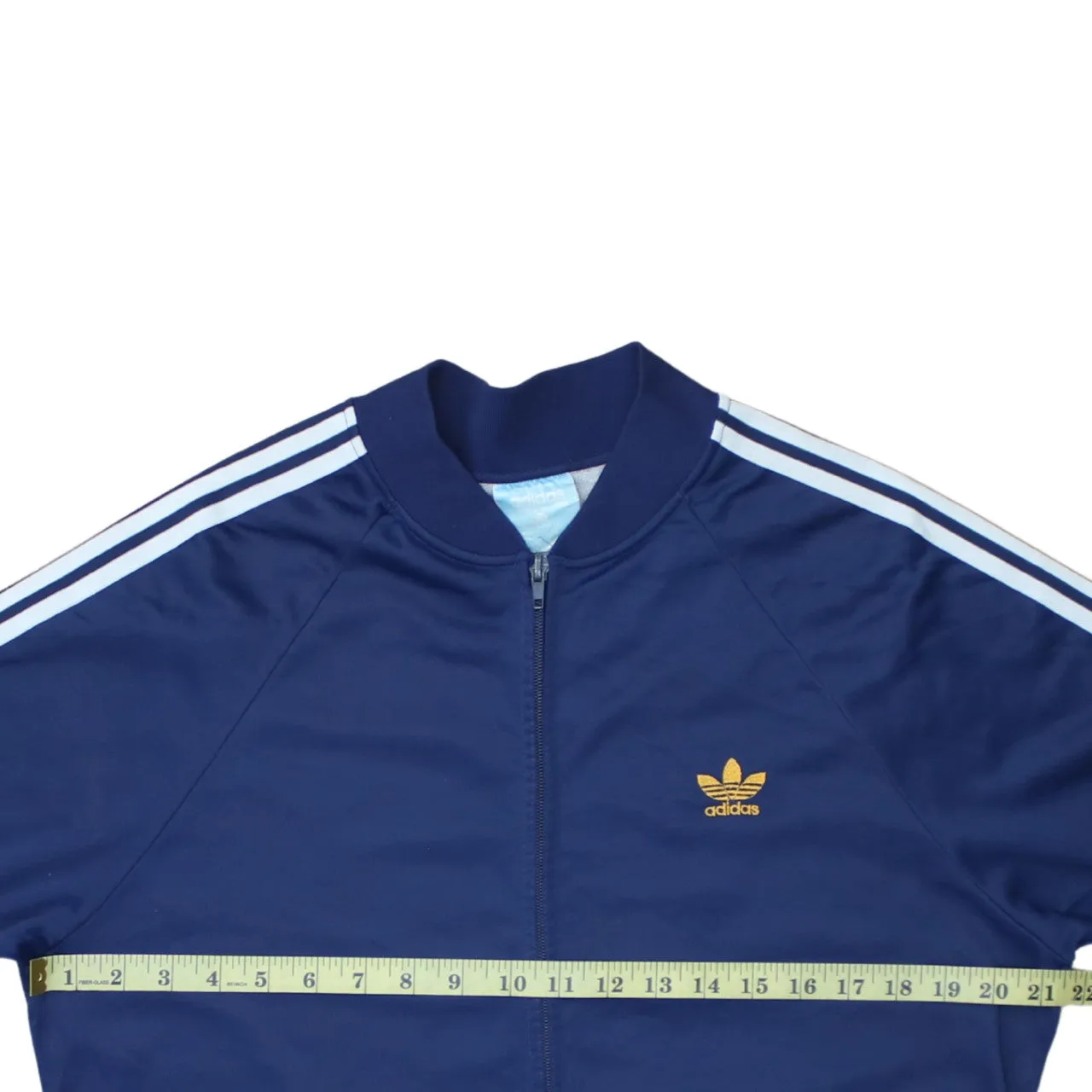Adidas 90's Striped Sleeve Full Zip Up Sweatshirt Large Navy Blue sold by Vintage Club product image thumbnail 5
