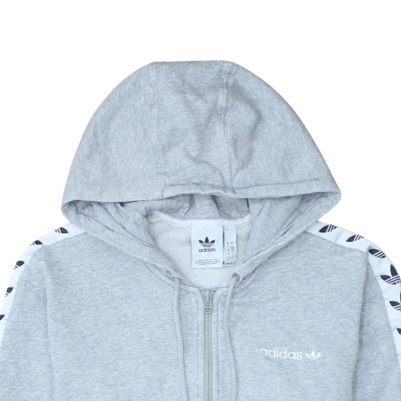 Adidas 90's Drawstring Pockets Quarter Zip Hoodie Large Grey sold by Vintage Club product image thumbnail 3