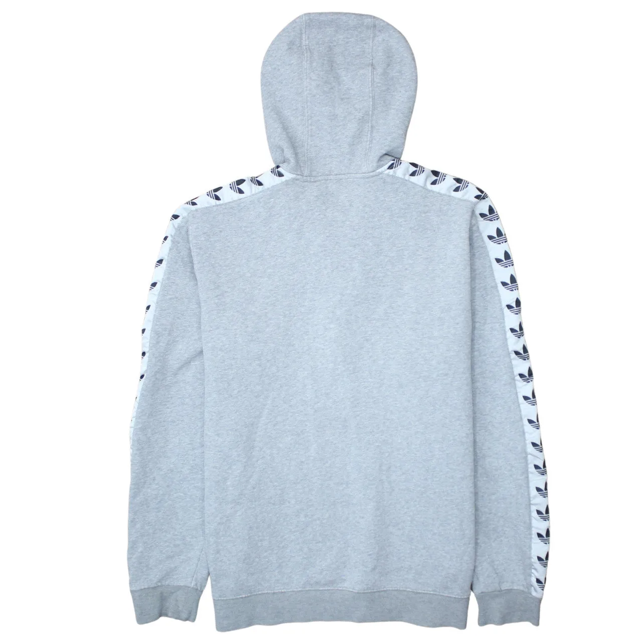 Adidas 90's Drawstring Pockets Quarter Zip Hoodie Large Grey sold by Vintage Club product image thumbnail 2