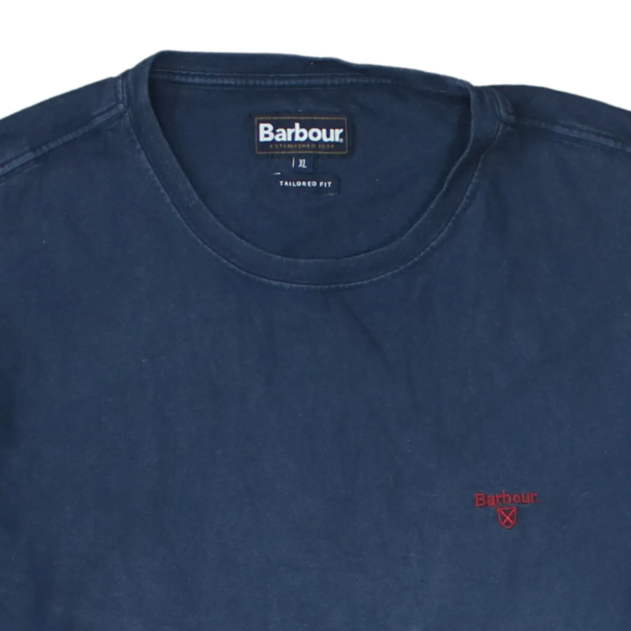 Barbour 90's Short Sleeves Crew Neck T Shirt XLarge Navy Blue sold by Vintage Club product image thumbnail 3