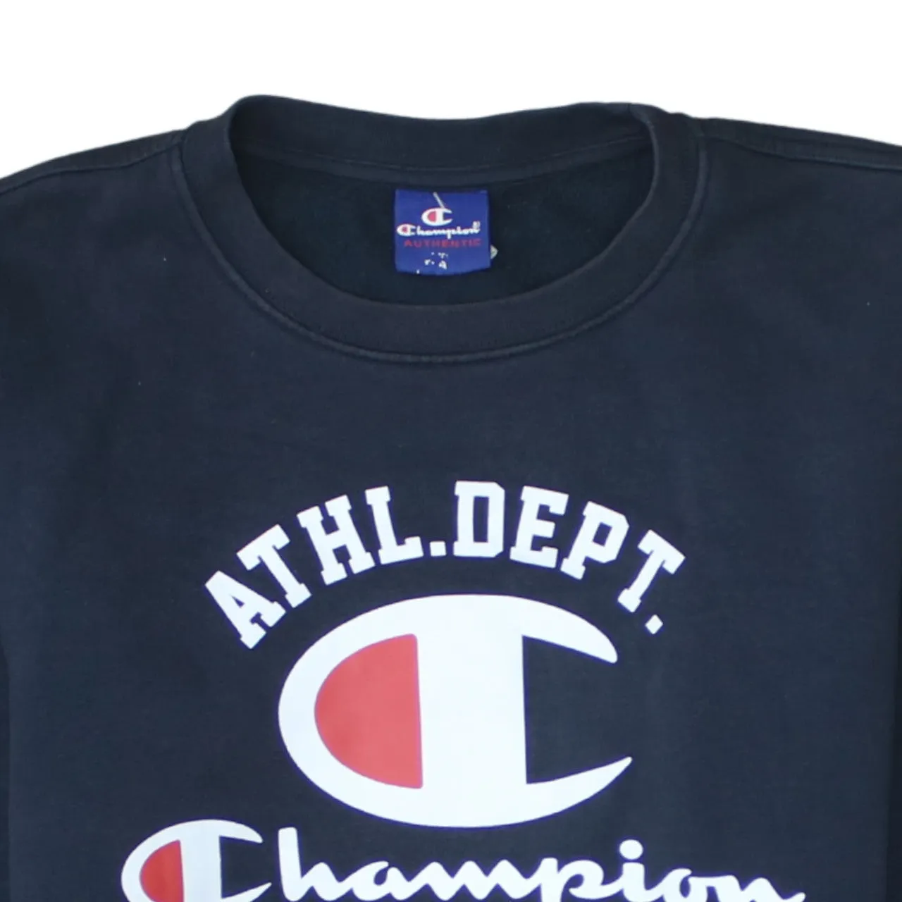 Champion 90's Spellout Crew Neck Sweatshirt Medium Navy Blue sold by Vintage Club product image thumbnail 3