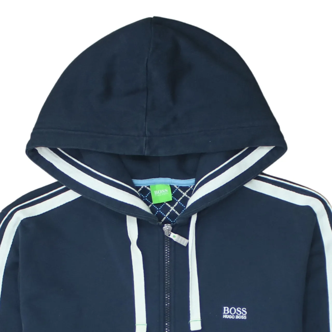 HUGO BOSS 90's Lightweight Full Zip Up Hoodie Medium Navy Blue sold by Vintage Club product image thumbnail 3