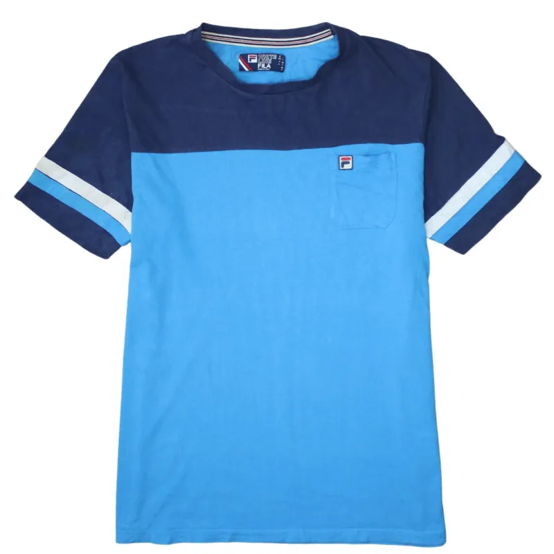 Fila 90's Short Sleeves Crew Neck T Shirt Large Blue made by Fila