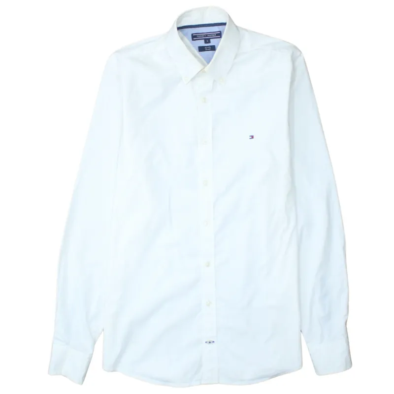 Tommy Hilfiger 90's Long Sleeve Button Up Shirt Small Beige Cream made by Tommy Hilfiger