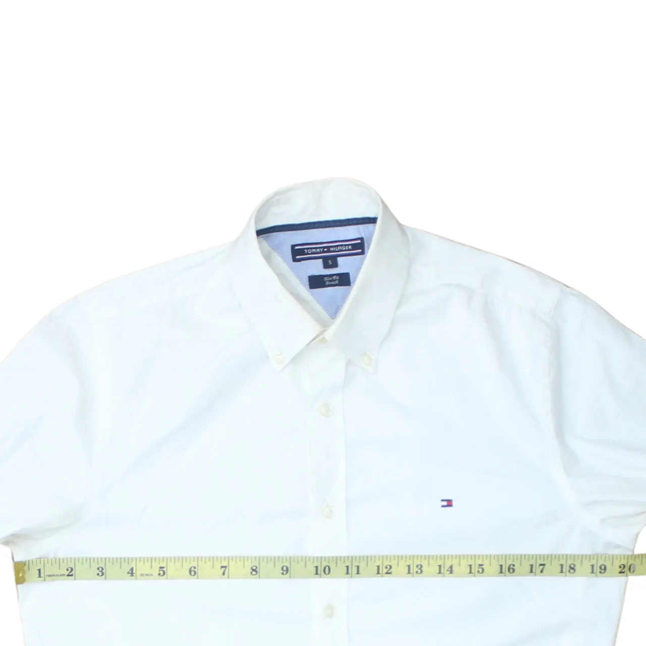 Tommy Hilfiger 90's Long Sleeve Button Up Shirt Small Beige Cream sold by Vintage Club product image thumbnail 5