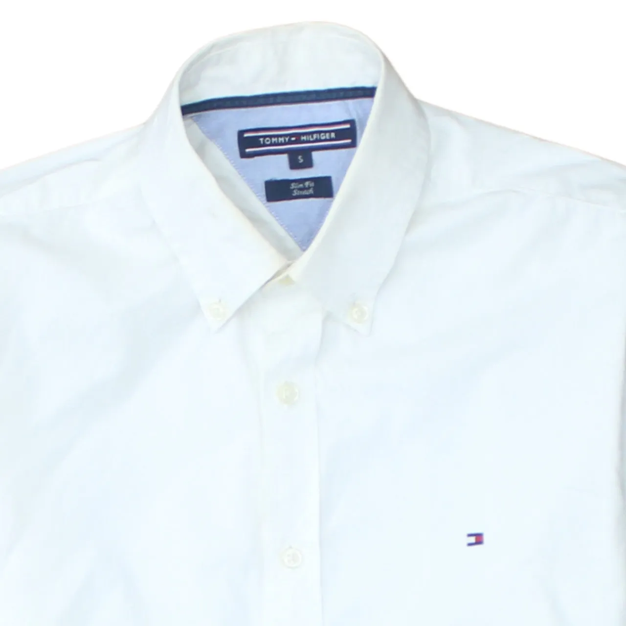 Tommy Hilfiger 90's Long Sleeve Button Up Shirt Small Beige Cream sold by Vintage Club product image thumbnail 3
