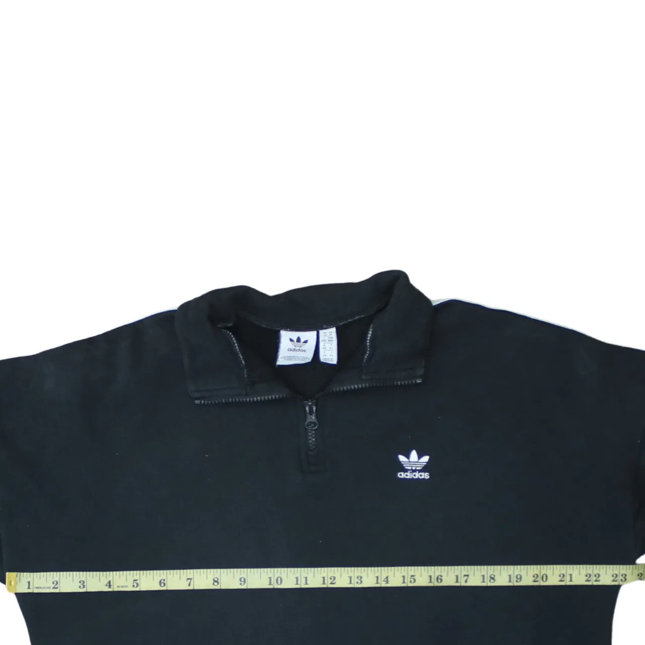 Adidas 90's Lightweight Quarter Zip Sweatshirt Medium Black sold by Vintage Club product image thumbnail 5