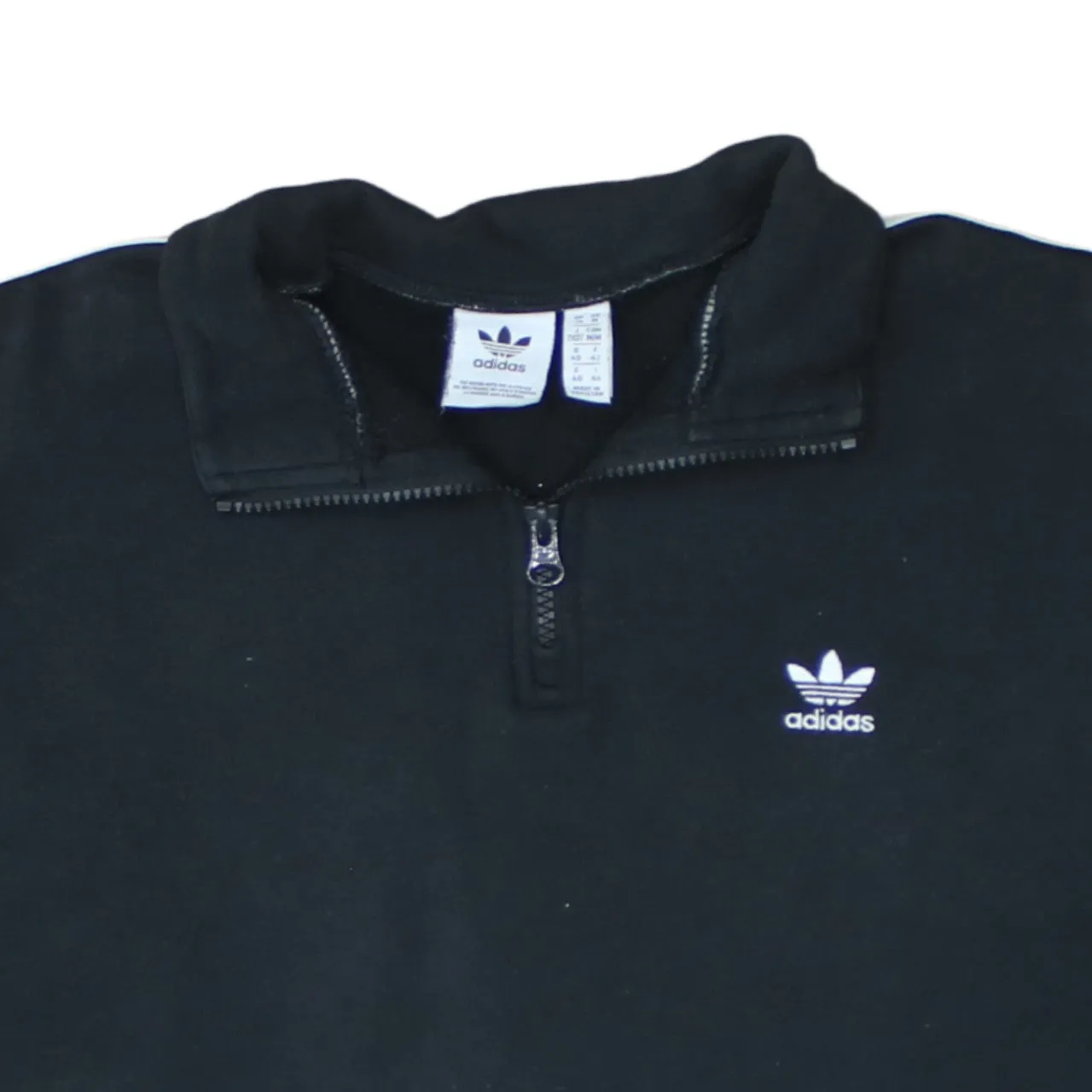 Adidas 90's Lightweight Quarter Zip Sweatshirt Medium Black sold by Vintage Club product image thumbnail 3