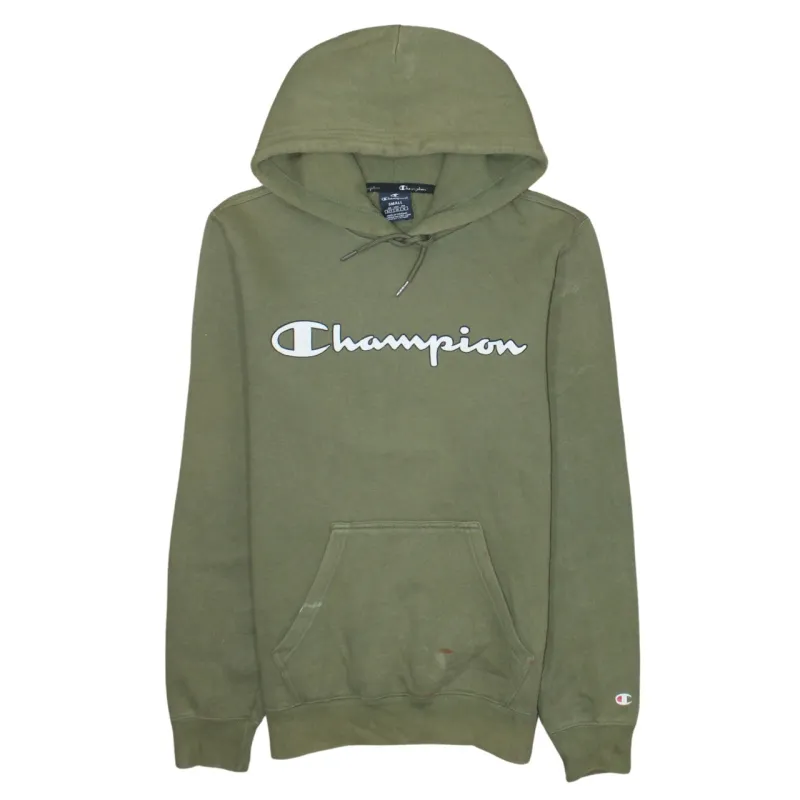 Champion 90's Spellout Pullover Hoodie Small Green sold by Vintage Club