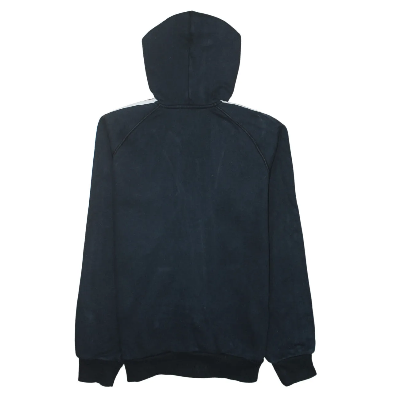 Adidas Black Full Zip Hoodie Men's Medium Three Stripe Sleeves Embroidered Logo Sweatshirt sold by Vintage Club product image thumbnail 2