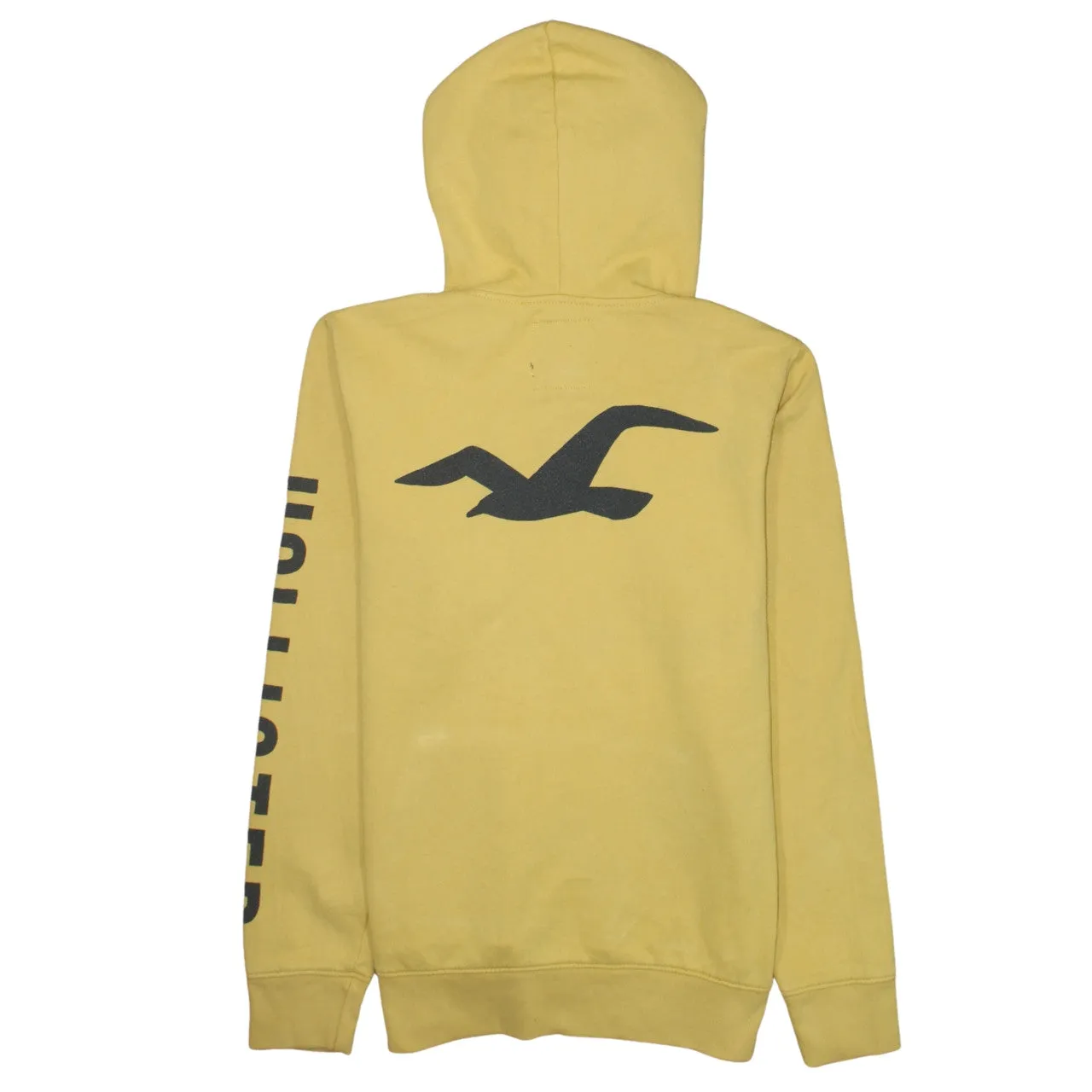 Hollister 90's Drawstring Pockets Pullover Hoodie Medium Yellow sold by Vintage Club product image thumbnail 2
