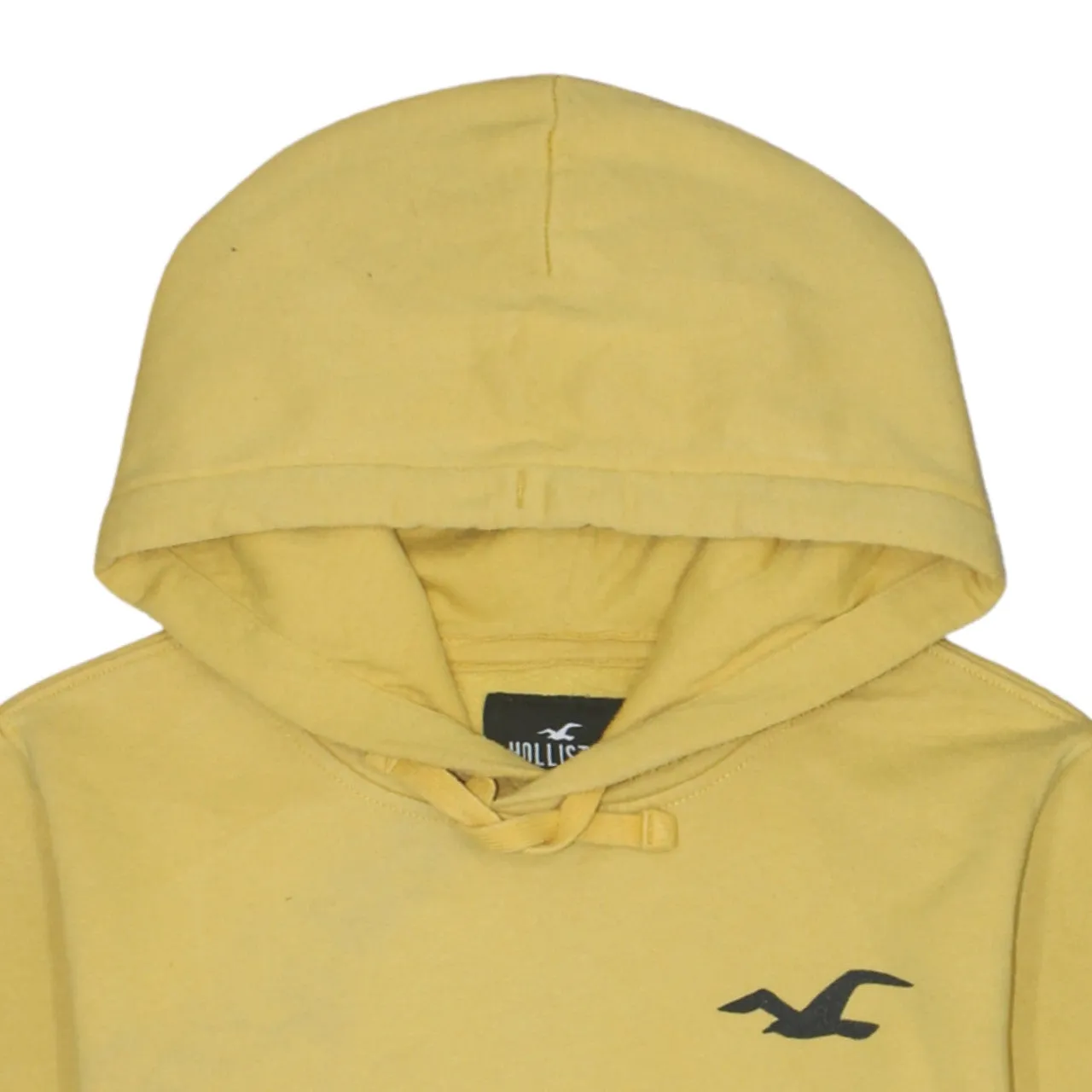 Hollister 90's Drawstring Pockets Pullover Hoodie Medium Yellow sold by Vintage Club product image thumbnail 3