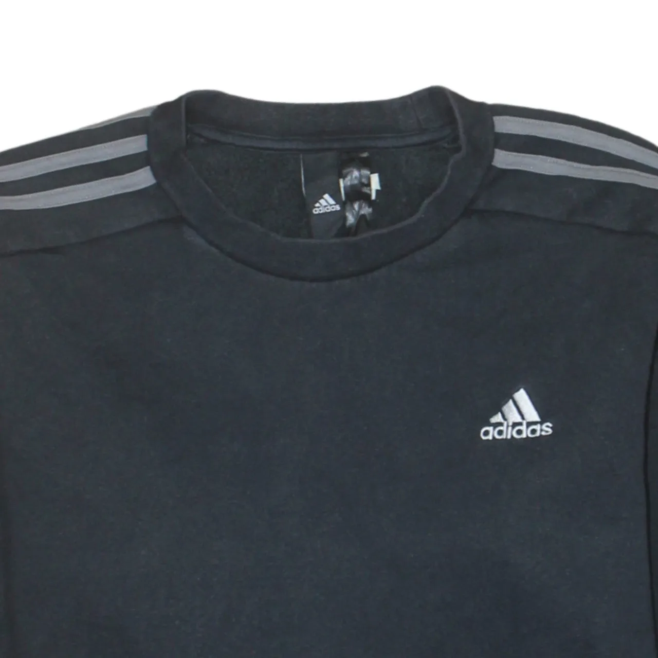 Adidas 90's Striped Sleeve Crew Neck Sweatshirt Large Black sold by Vintage Club product image thumbnail 3