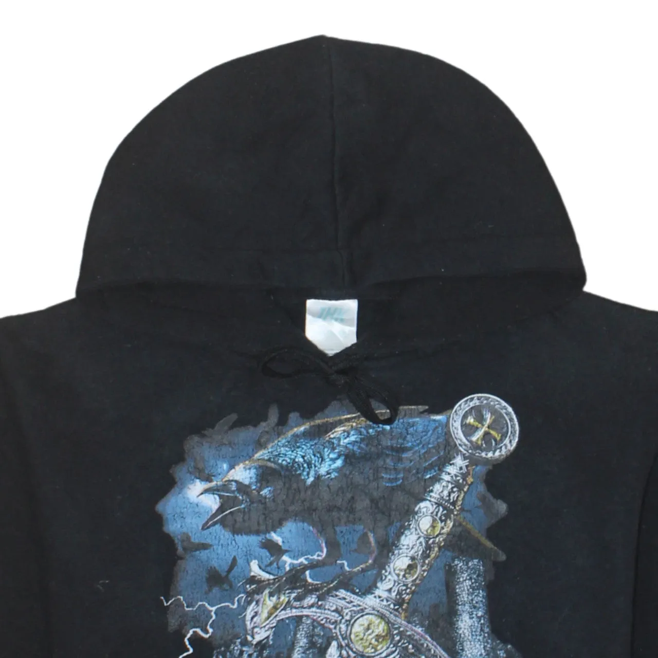 Retro 90's Drawstring Pockets Pullover Hoodie XSmall Black sold by Vintage Club product image thumbnail 3