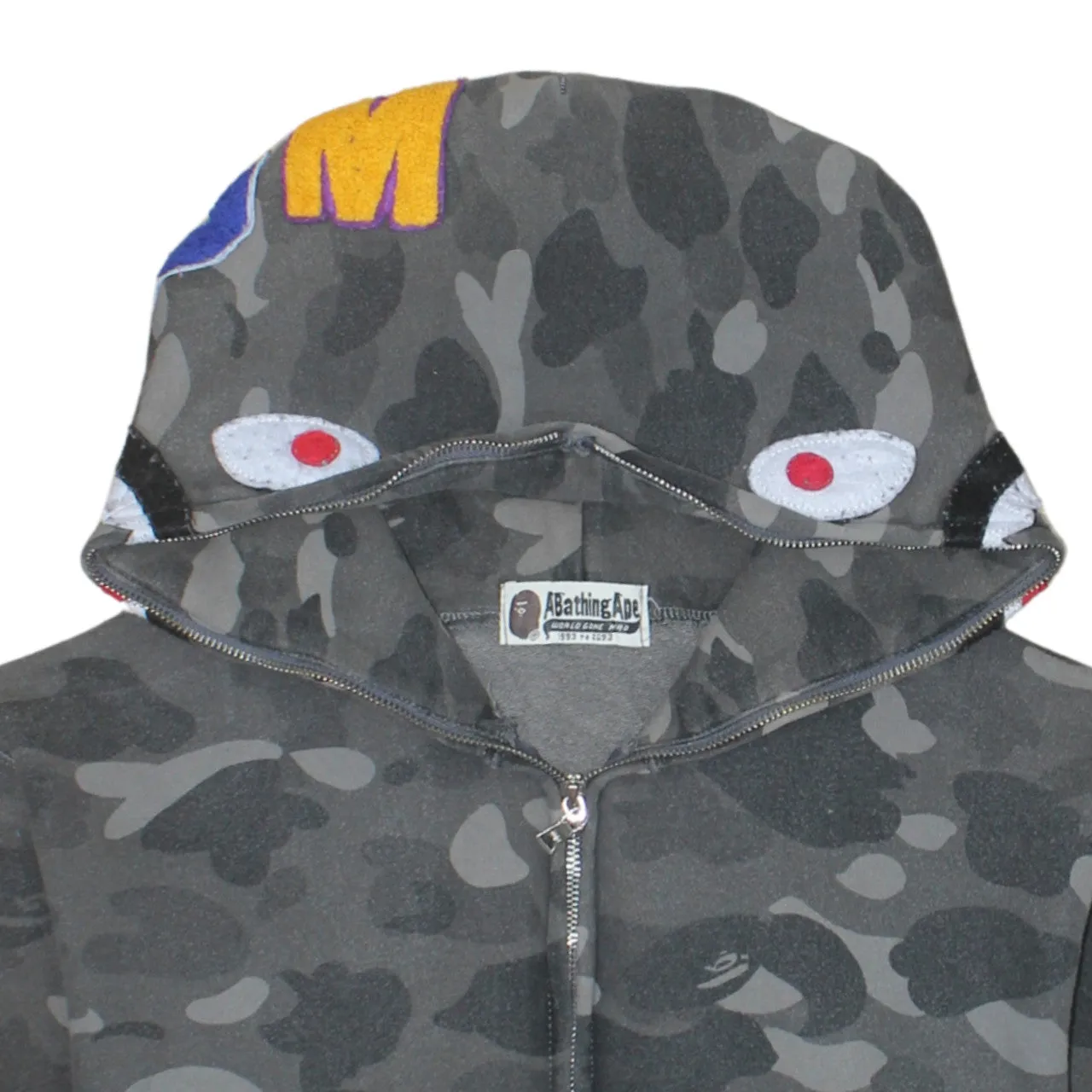 A Bathing Ape 90's Drawstring Pockets Full Zip Up Hoodie Medium Grey sold by Vintage Club product image thumbnail 3
