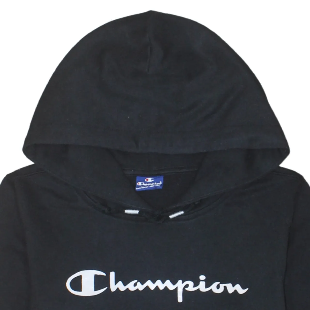 Champion 90's Spellout Pullover Hoodie Large Black sold by Vintage Club product image thumbnail 3