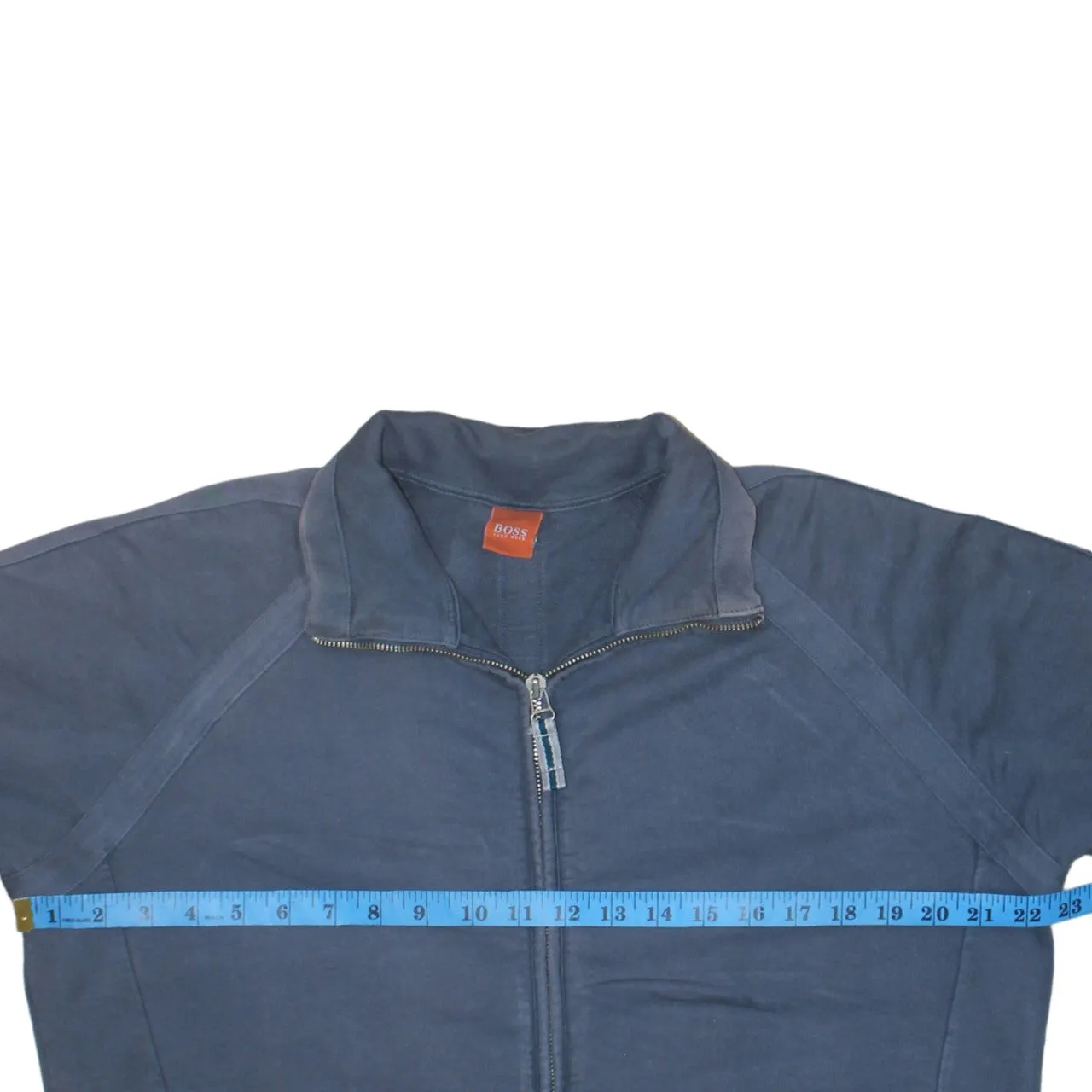 HUGO BOSS 90's Plain Full Zip Up Sweatshirt Large Navy Blue sold by Vintage Club product image thumbnail 5