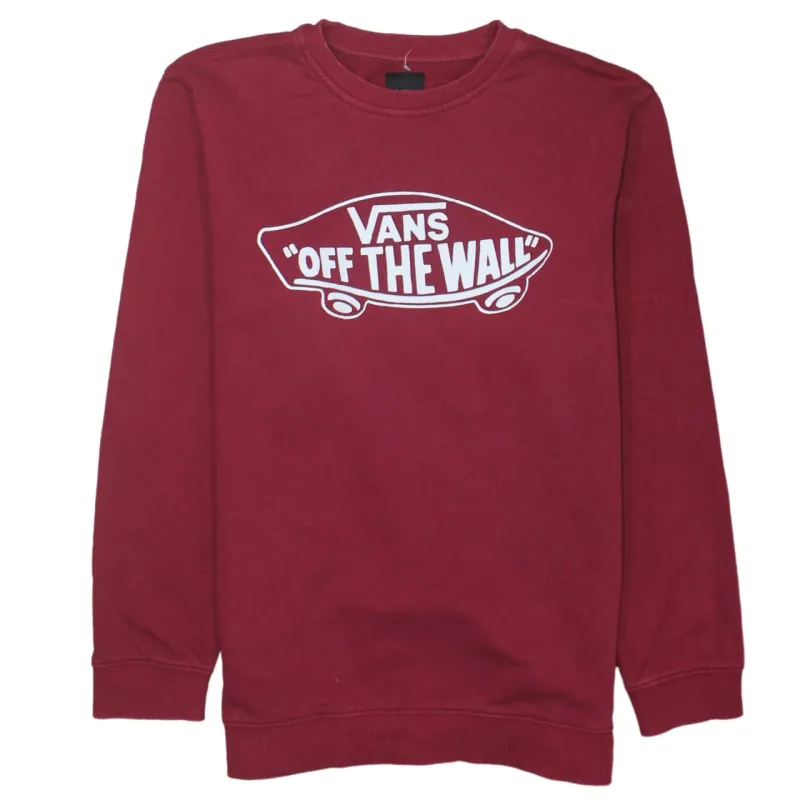 VANS 90's Spellout Crew Neck Sweatshirt XLarge Red sold by Vintage Club