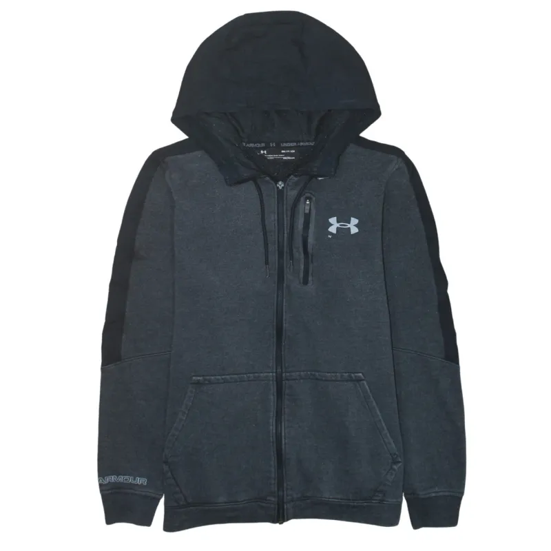 Under Armour Dark Grey Full Zip Hoodie Men's Small Embroidered Logo Chest Pocket Sweatshirt made by Under Armour