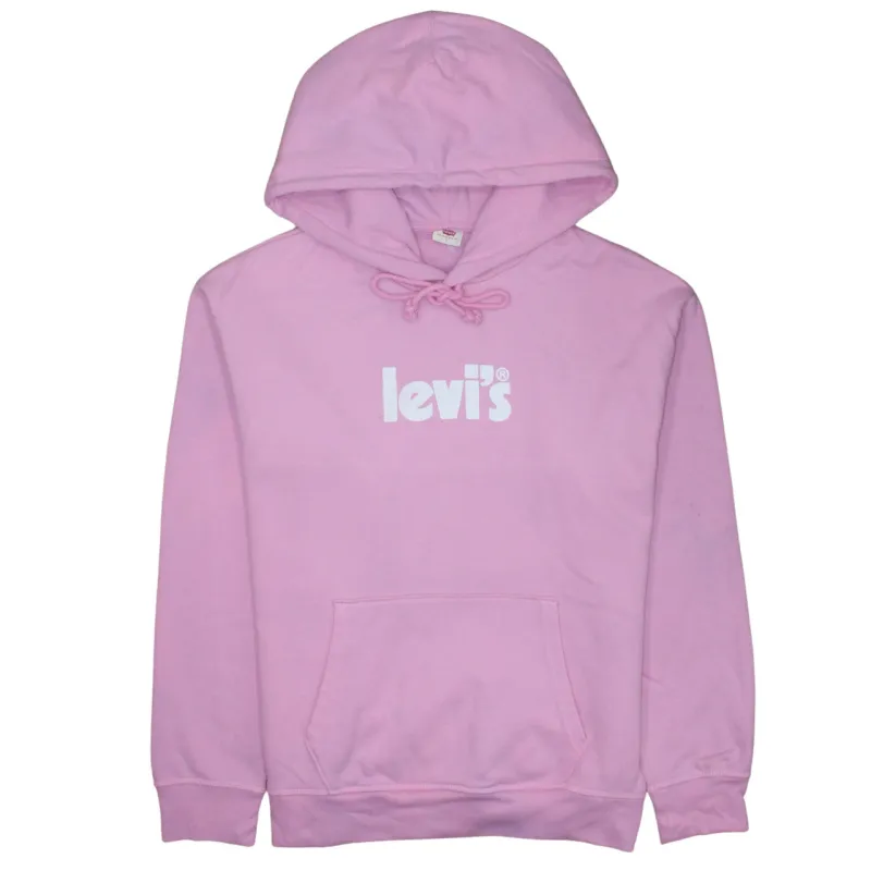 Levi's 90's Spellout Pullover Hoodie Large Pink sold by Vintage Club
