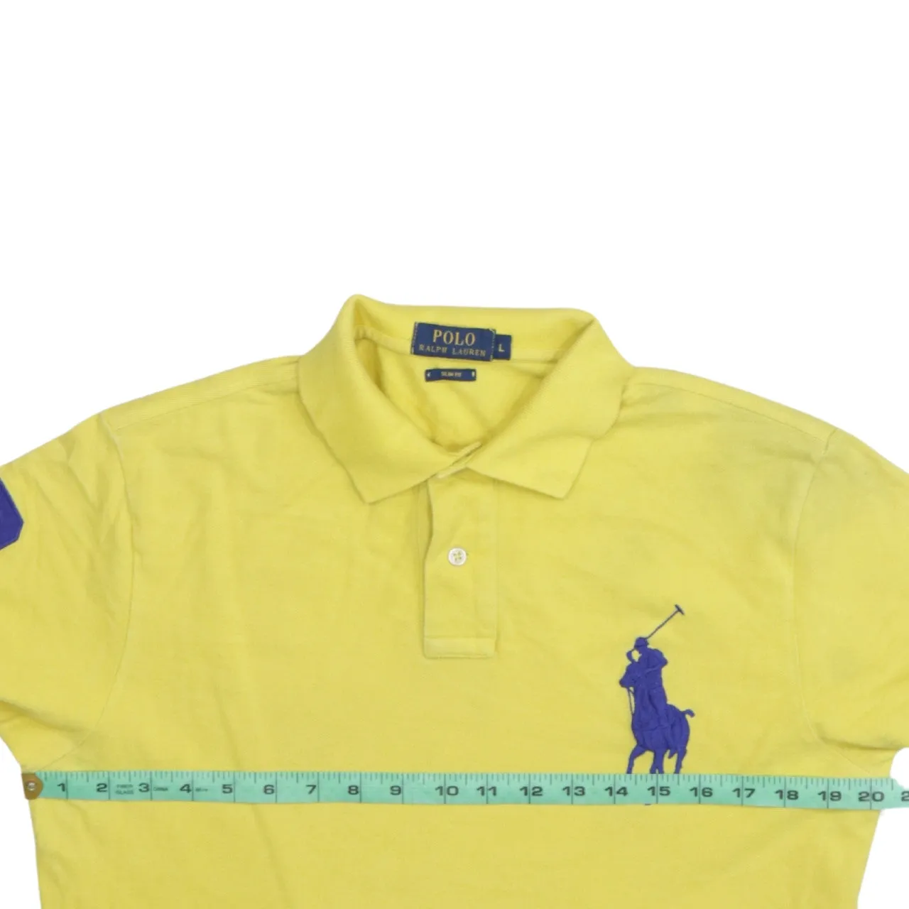Polo Ralph Lauren Yellow Polo Shirt Men's Large Big Pony Embroidered Logo Number 3 sold by Vintage Club product image thumbnail 5