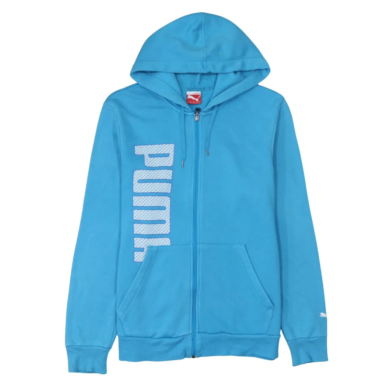 Puma 90's Drawstring Pockets Full Zip Up Hoodie Medium Blue sold by Vintage Club