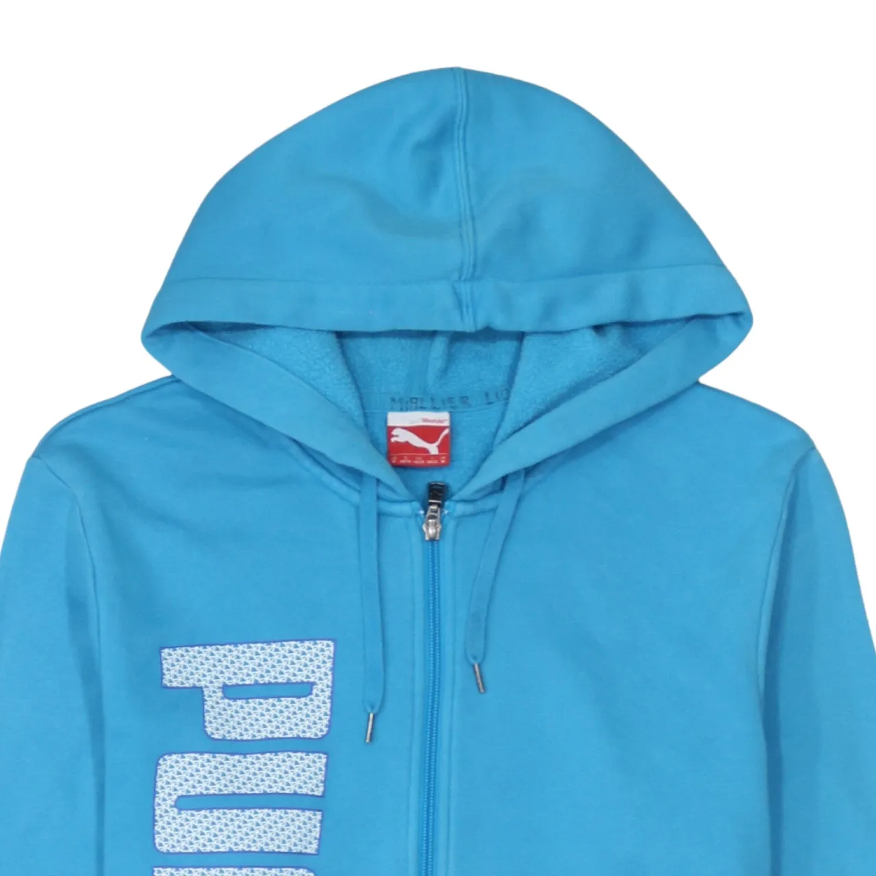 Puma 90's Drawstring Pockets Full Zip Up Hoodie Medium Blue sold by Vintage Club product image thumbnail 3