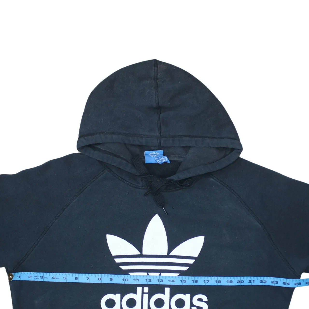 Adidas Black Hoodie Men's XLarge Printed Trefoil Logo Front Pocket Pullover Sweatshirt sold by Vintage Club product image thumbnail 5