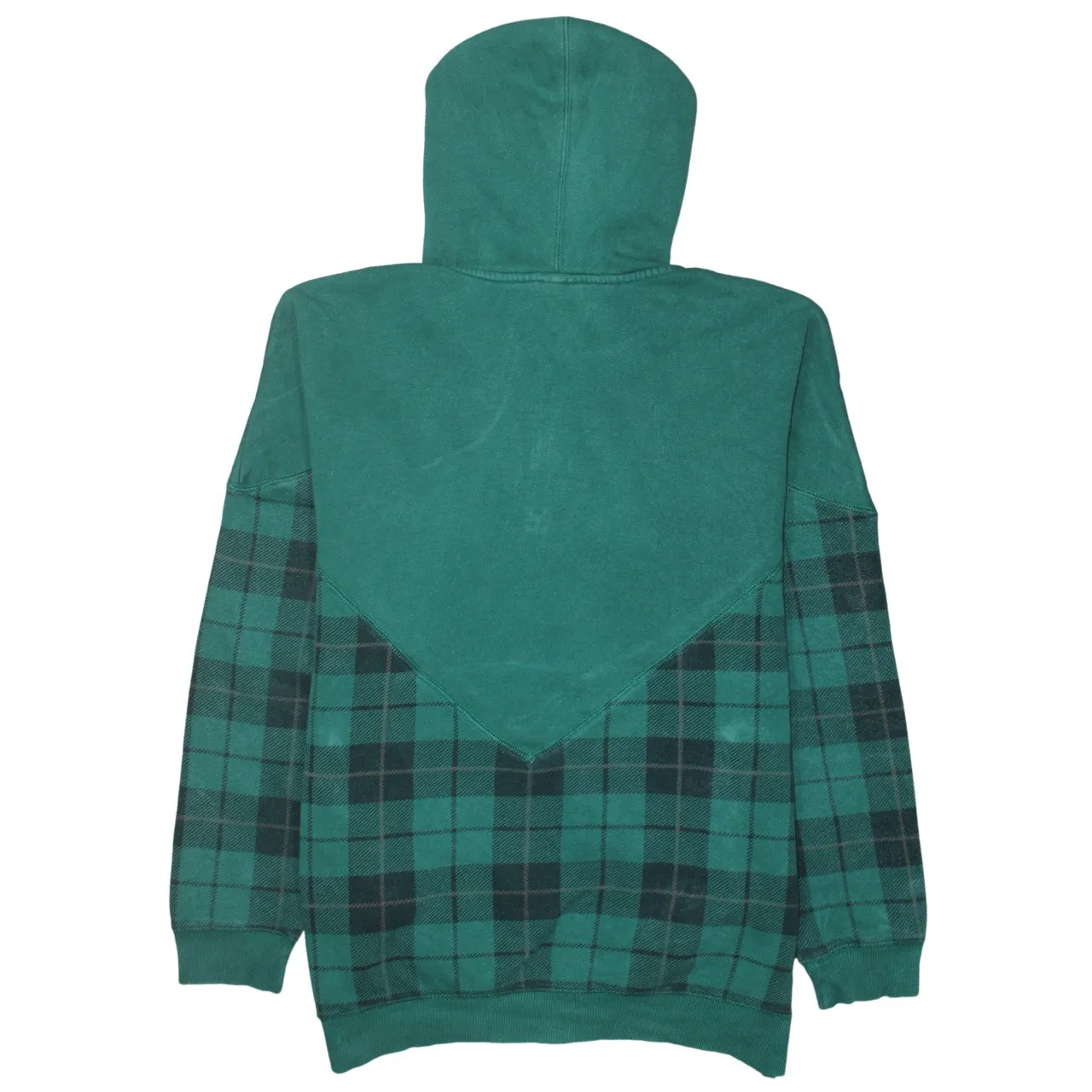 Adidas Green Check Hoodie Men's Large Half Zip Embroidered Trefoil Logo Pullover Sweatshirt sold by Vintage Club product image thumbnail 2