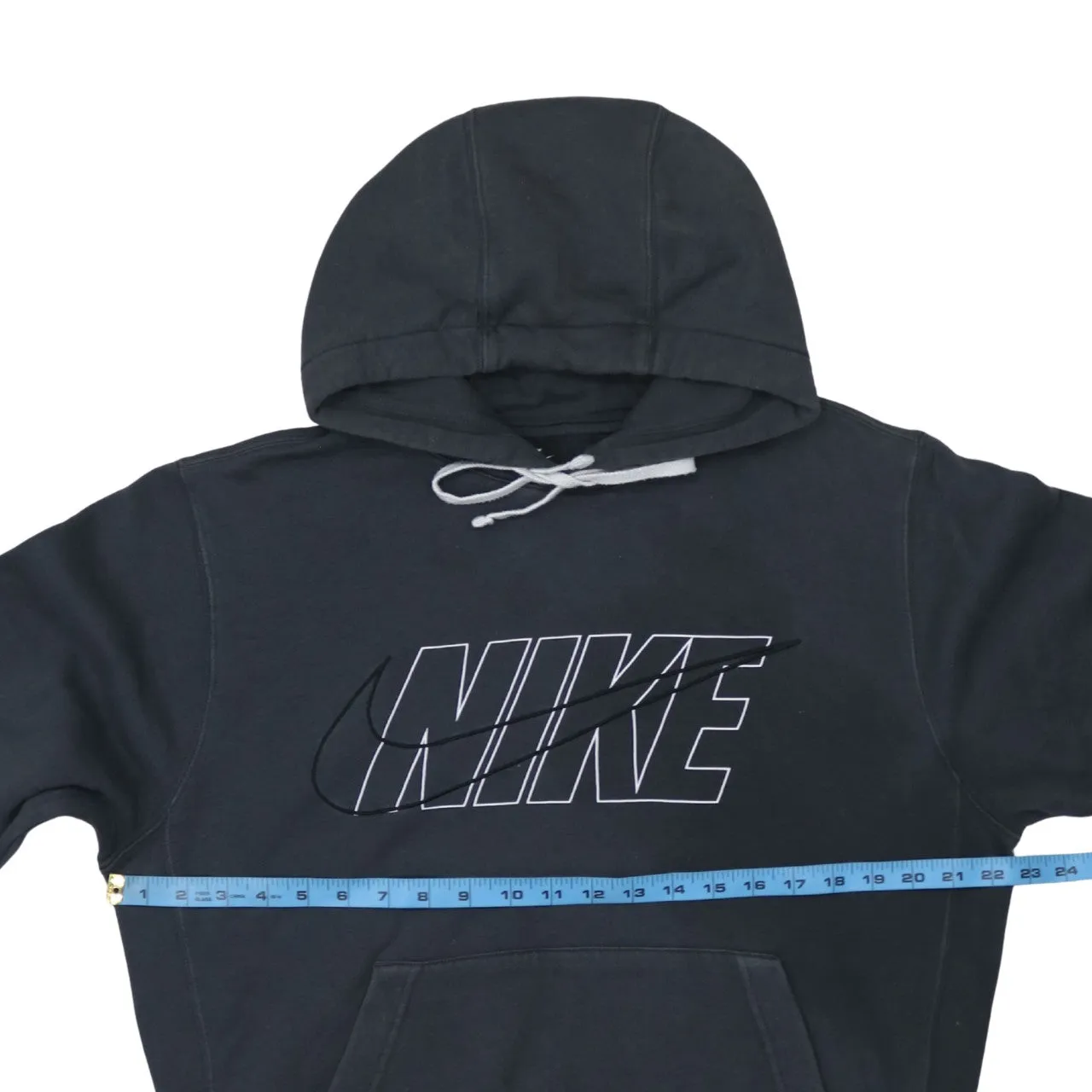 Nike Black Hoodie Men's Small Printed Front Logo Drawstring Hood Pouch Pocket Sweatshirt sold by Vintage Club product image thumbnail 5