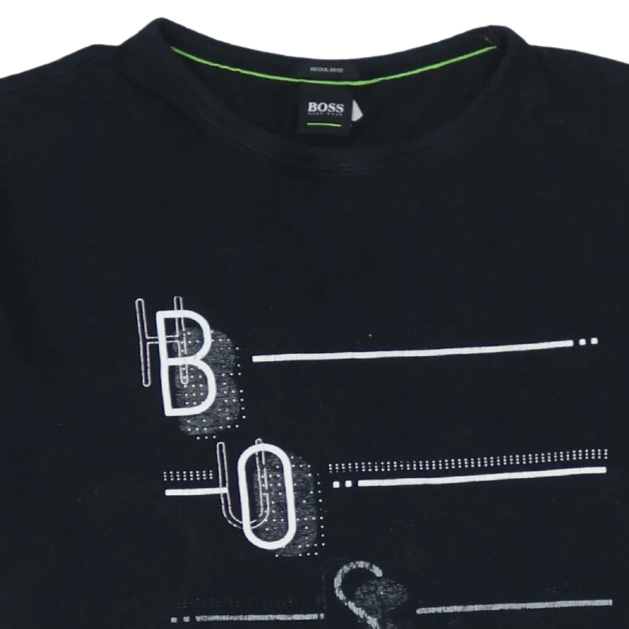 HUGO BOSS Black Graphic T Shirt Men's Large Printed Front Logo Short Sleeve Casual Tee sold by Vintage Club product image thumbnail 3