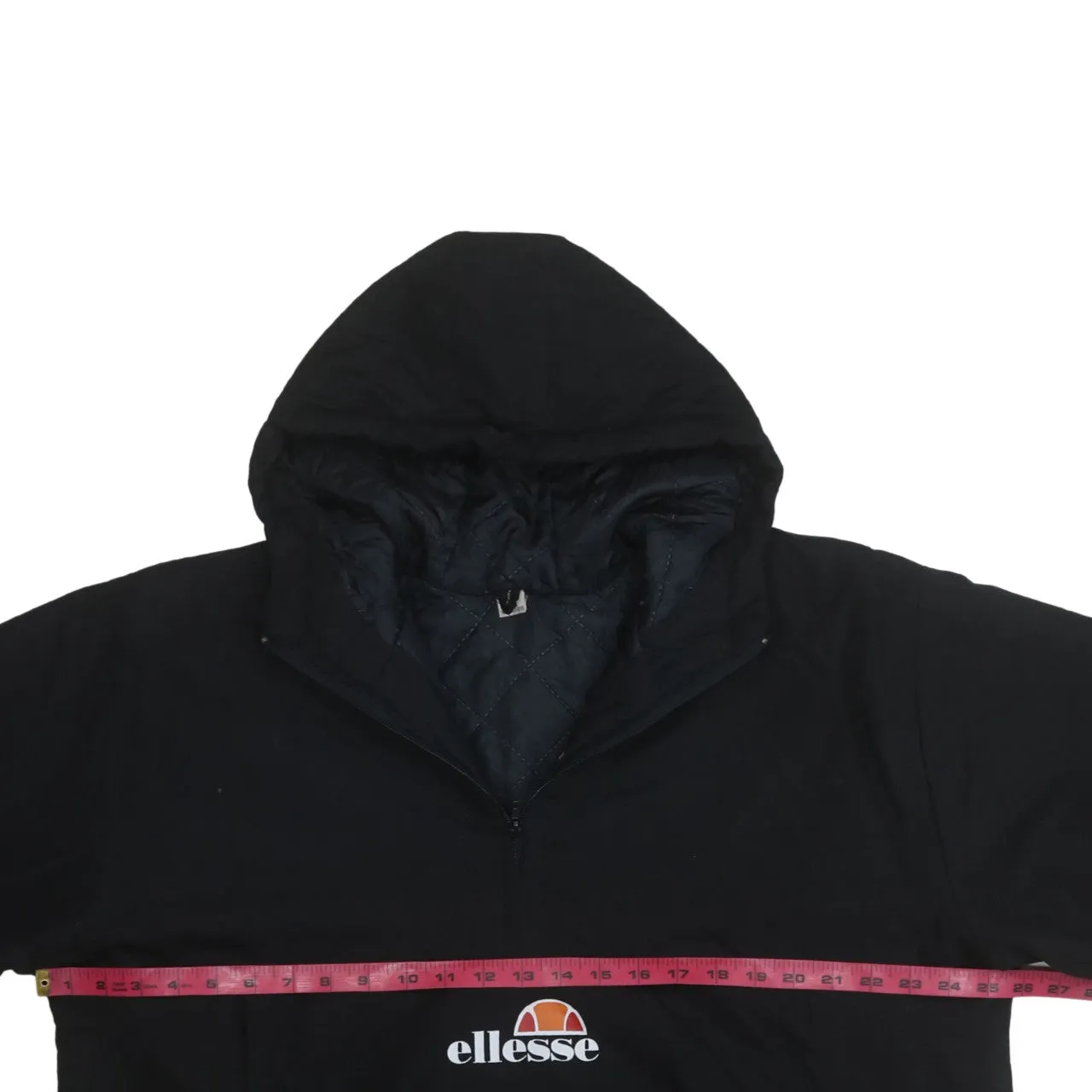 Ellesse Black Hooded Jacket Men’s XLarge Half Zip Embroidered Front Logo Printed Back Anorak sold by Vintage Club product image thumbnail 5