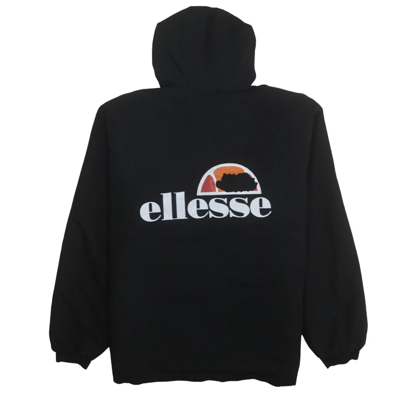 Ellesse Black Hooded Jacket Men’s XLarge Half Zip Embroidered Front Logo Printed Back Anorak sold by Vintage Club product image thumbnail 2