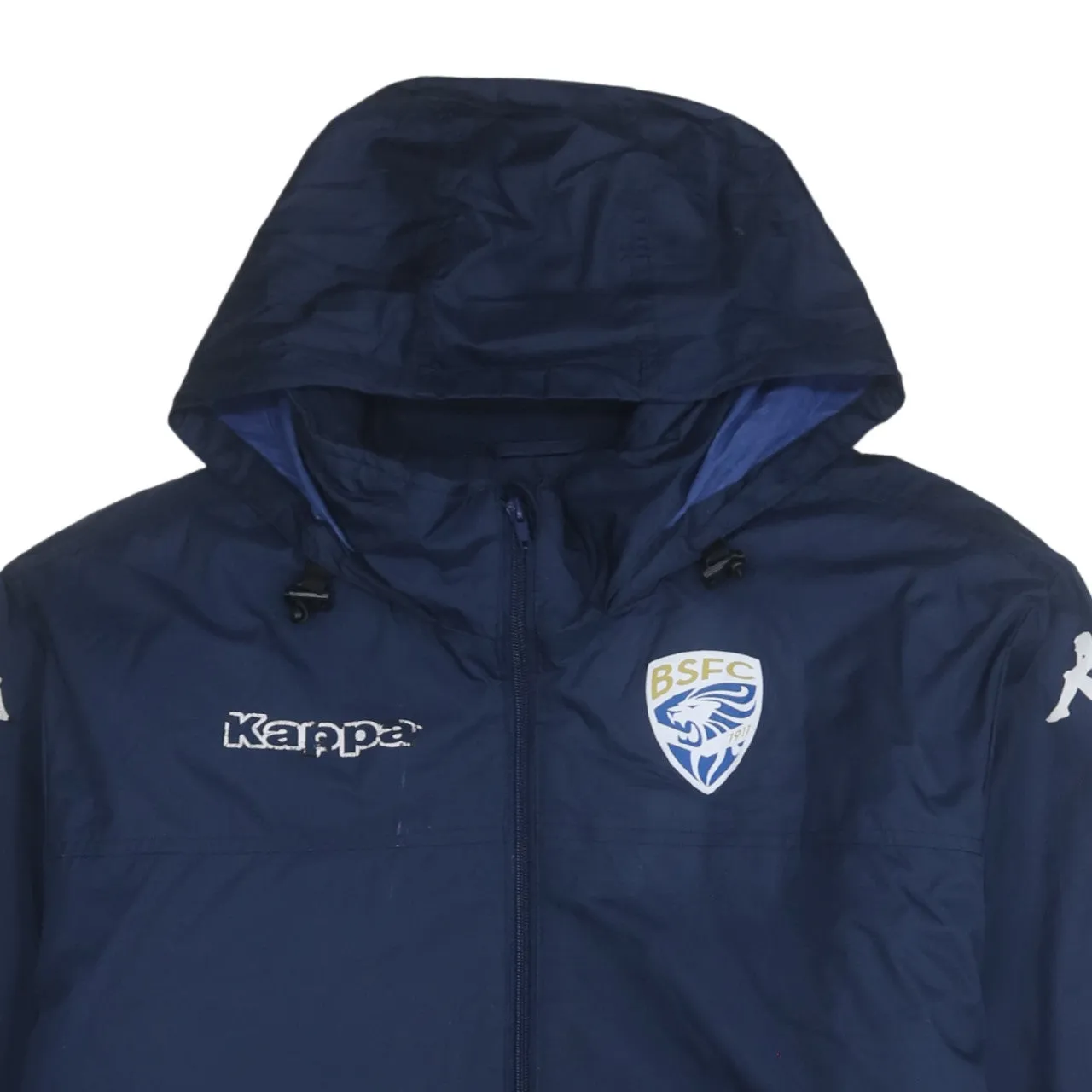 Kappa Navy Blue Hooded Jacket Men’s XLarge Embroidered BSFC Logo Brescia Printed Back Windbreaker sold by Vintage Club product image thumbnail 3
