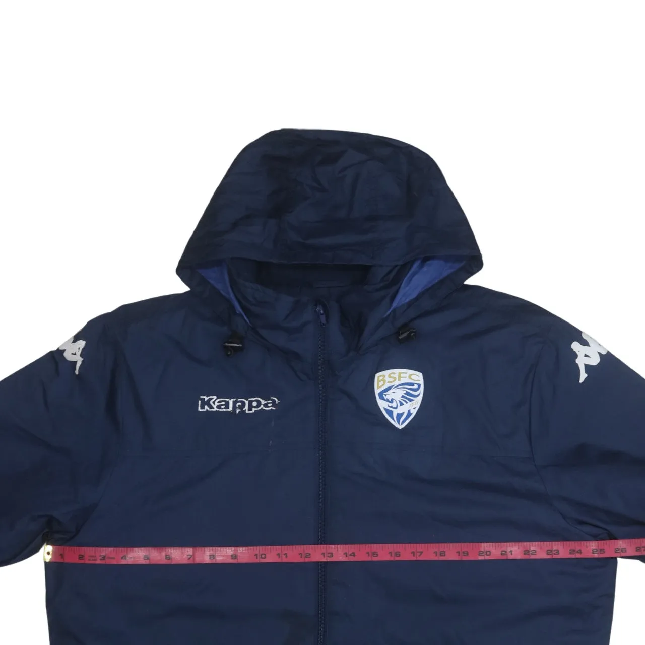 Kappa Navy Blue Hooded Jacket Men’s XLarge Embroidered BSFC Logo Brescia Printed Back Windbreaker sold by Vintage Club product image thumbnail 5