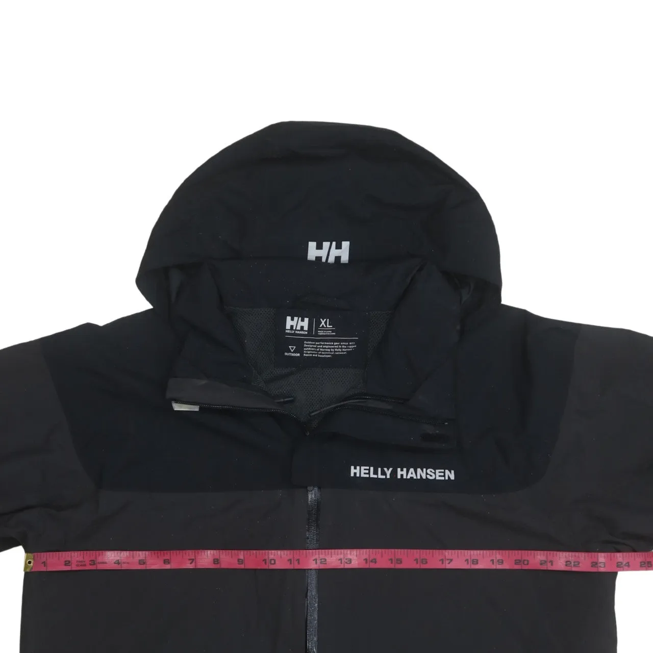 Helly Hansen Black Hooded Windbreaker Jacket Women's XLarge Helly Tech Logo Zip Pockets Outerwear sold by Vintage Club product image thumbnail 5
